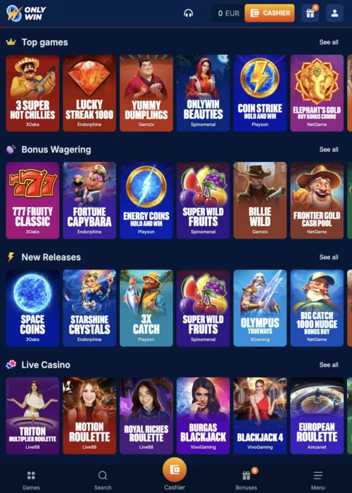 Overview Onlywin Casino<